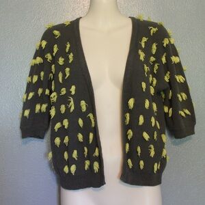 Sparrow Anthropologie Fringed Open Cropped Cardigan Sweater Small